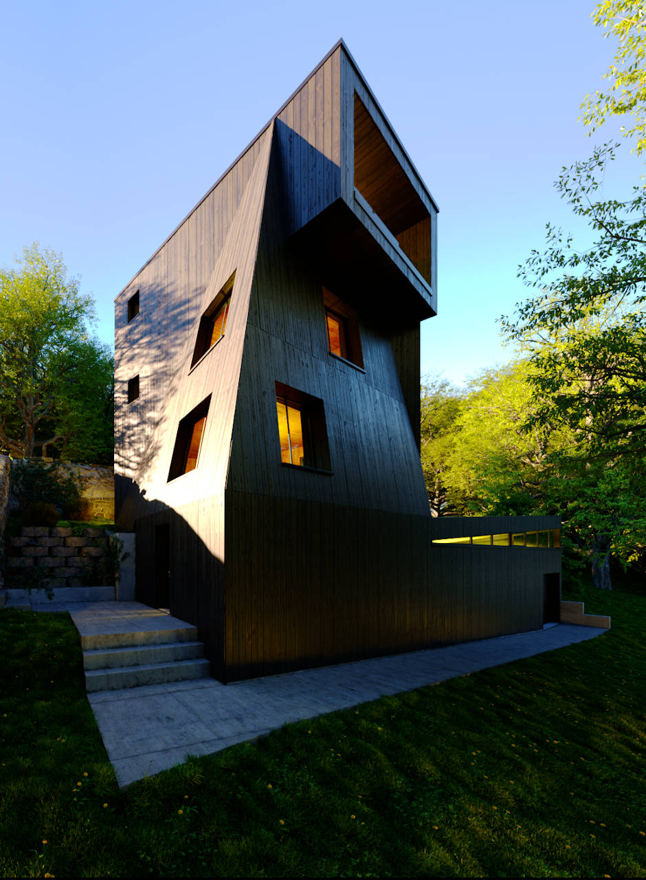 Architecture Architekturvisualisierung Betonhaus Full CGI Licht Morgen