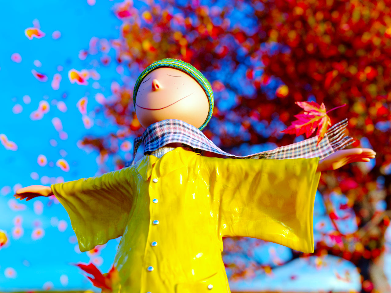 Cartoon Herbstkind Modelling Rigging Clothe Simulation